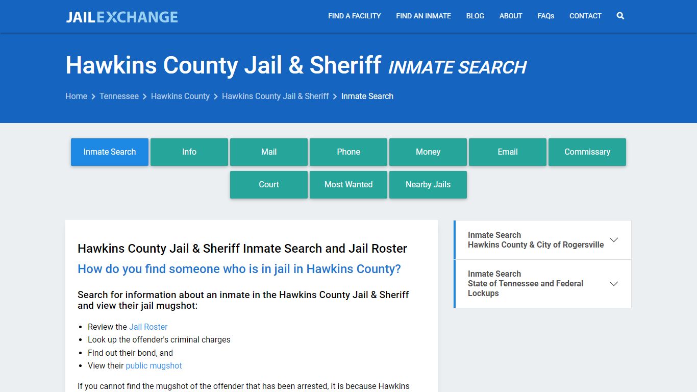 Hawkins County Jail & Sheriff Inmate Search - Jail Exchange